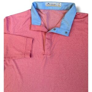 Peter Millar Featherweight Womens Pink Performance Long Sleeve Polo Shirt Size M